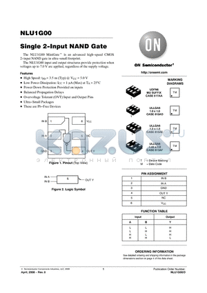 NLU1G00 datasheet - Single 2-Input NAND Gate