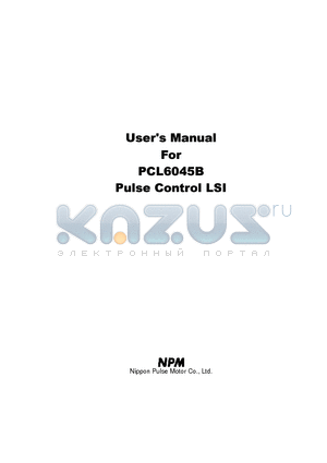 PCL6045B datasheet - User Manual For PCL6045B Pulse Control LSI