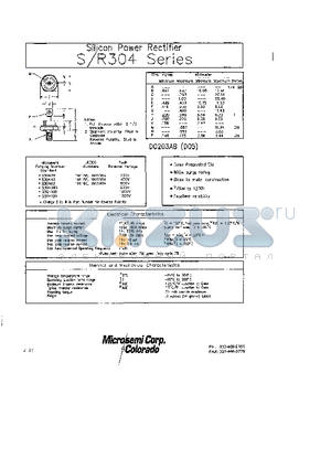 R304080 datasheet - Silicon Power Rectifier