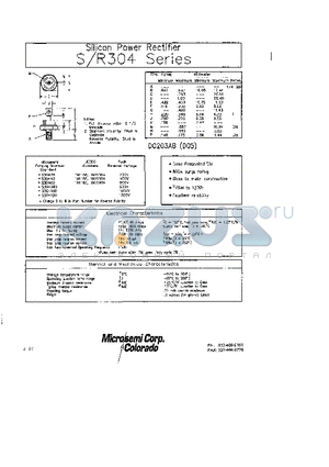 R304100 datasheet - Silicon Power Rectifier