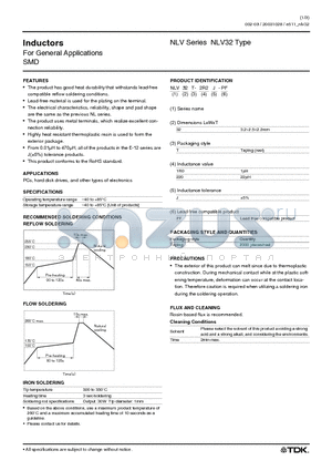 NLV32 datasheet - For General Applications SMD