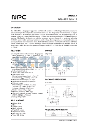 SM8135AB datasheet - White LED Driver IC