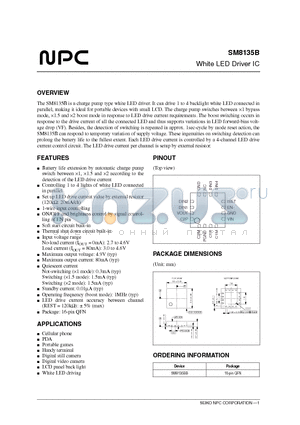 SM8135BB datasheet - White LED Driver IC