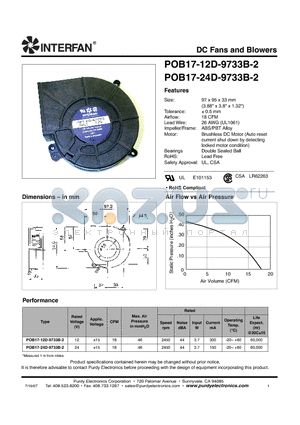 POB17-24D-9733B-2 datasheet - DC Fans and Blowers