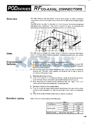 POD-LP-2.5DV datasheet - RFCO-AXIAL CONNECTORS