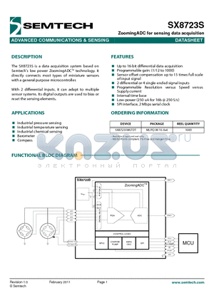 SX8723S datasheet - ZoomingADC for sensing data acquisition