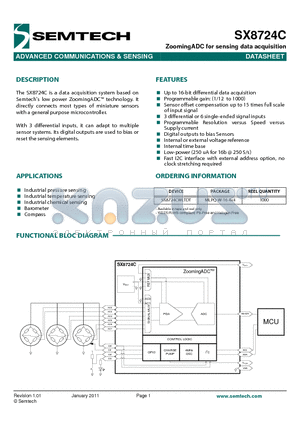 SX8724CWLTDT datasheet - ZoomingADC for sensing data acquisition