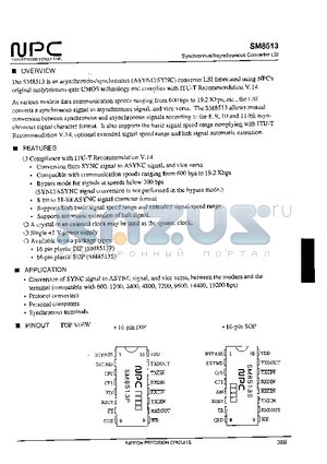 SM8513 datasheet - Synchronous/Asynchronous Converter LSI