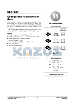 NLX1G97 datasheet - Configurable Multifunction Gate