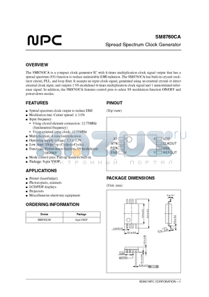 SM8760CA datasheet - Spread Spectrum Clock Generator