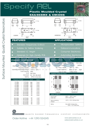 SXA-86SMX datasheet - Plastic Moulded Crystal