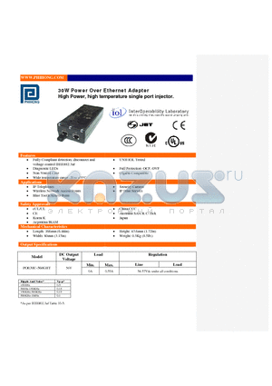 POE30U-560GHT datasheet - 30W Power Over Ethernet Adapter