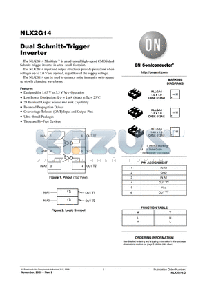 NLX2G14 datasheet - Dual Schmitt-Trigger Inverter