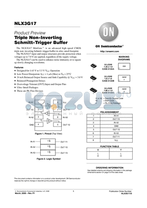 NLX3G17AMX1TCG datasheet - Triple Non-Inverting Schmitt-Trigger Buffer