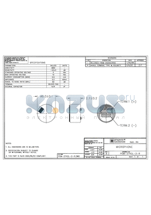 POM-2742L-2-R datasheet - MICROPHONE