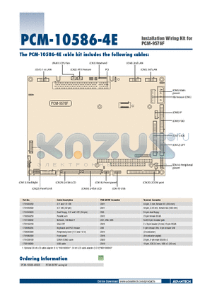 PCM-10586-4E datasheet - Installation Wiring Kit for PCM-9576F