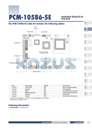 PCM-10586-5E datasheet - Installation Wiring Kit for PCM-9578
