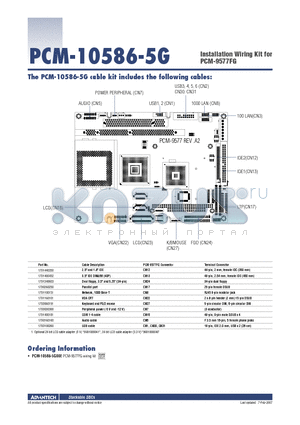 PCM-10586-5G00E datasheet - Installation Wiring Kit for PCM-9577FG