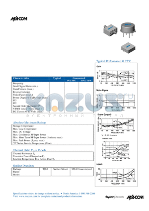 SMA12 datasheet - 10 TO 1000 MHz CASCADABLE AMPLIFIER