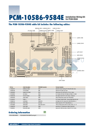 PCM-10586-9584E datasheet - Installation Wiring Kit for PCM-9584