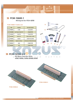 PCM-10689-2 datasheet - PCI Riser Card for PCM-4896/4896L/5896/6890B/6896