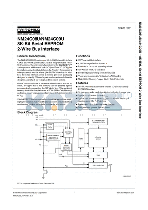 NM24C08U datasheet - 8K-Bit Serial EEPROM 2-Wire Bus Interface