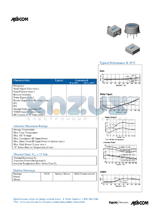 SMA29-1 datasheet - 10 TO 1500 MHz CASCADABLE AMPLIFIER