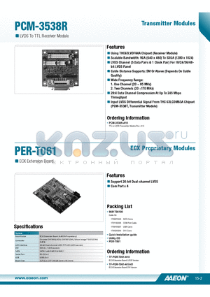 PCM-3538R datasheet - Using THC63LVDF84A Chipset (Receiver Module)