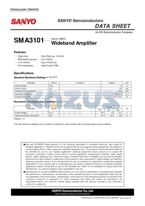 SMA3101 datasheet - Wideband Amplifier