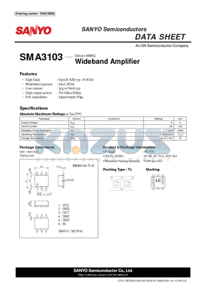SMA3103 datasheet - Wideband Amplifier