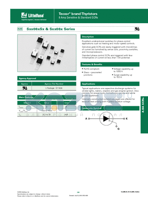 SXX08RS3 datasheet - Excellent unidirectional switches for phase control applications