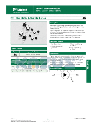 SXX10DS3 datasheet - Excellent unidirectional switches for phase control and general switching