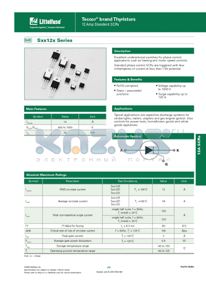 SXX12DRP datasheet - Excellent unidirectional switches for phase control applications