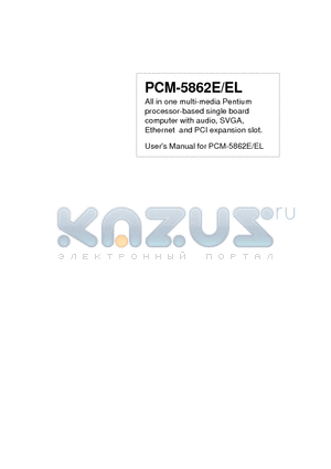 PCM-5862E datasheet - All in one multi-media Pentium processor-based single board computer