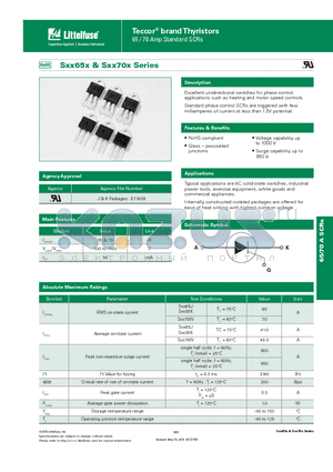 SXX70WTP datasheet - Excellent unidirectional switches for phase control applications