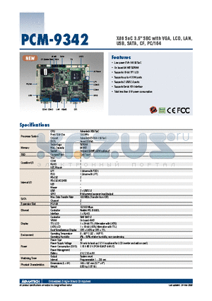 PCM-9342FZ2-64A1E datasheet - X86 SoC 3.5