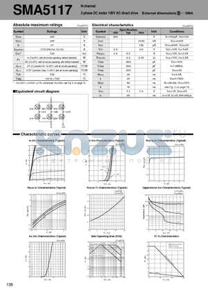 SMA5117_01 datasheet - N-channel 3-phase DC motor 100V AC direct drive