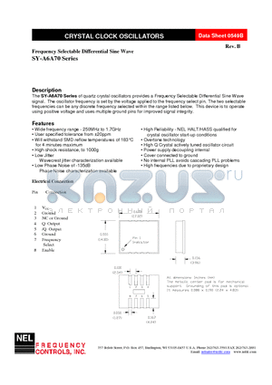 SY-A6A77-FREQ datasheet - Frequency Selectable Differential Sine Wave