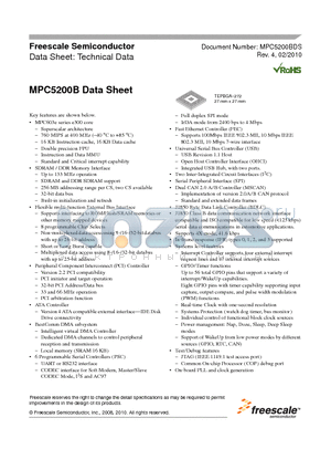 SPC5200CVR400B datasheet - SDRAM/DDR Memory Controller