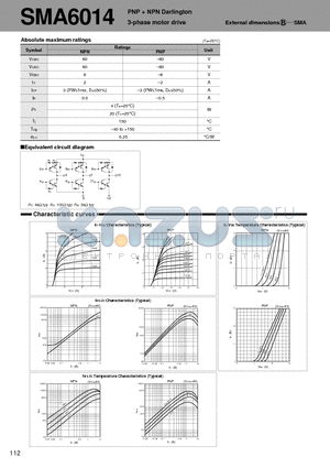 SMA6014 datasheet - PNP  NPN Darlington 3-phase motor drive