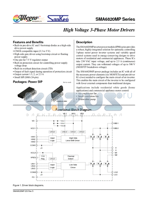 SMA6820MP datasheet - High Voltage 3-Phase Motor Drivers