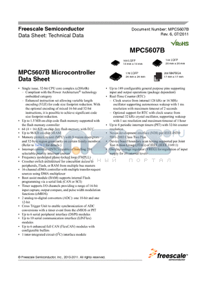 SPC5607BF1MLU6 datasheet - Microcontroller Data Sheet