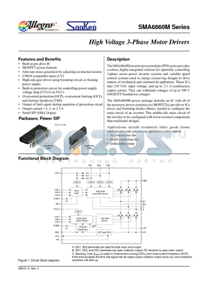 SMA6862M datasheet - High Voltage 3-Phase Motor Drivers