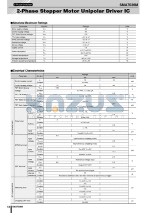 SMA7036M datasheet - 2-Phase Stepper Motor Unipolar Driver IC