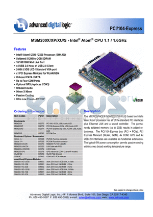 MSM200X datasheet - PCI/104-Express