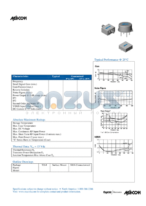 SMA77-1 datasheet - 5 TO 600 MHz CASCADABLE AMPLIFIER