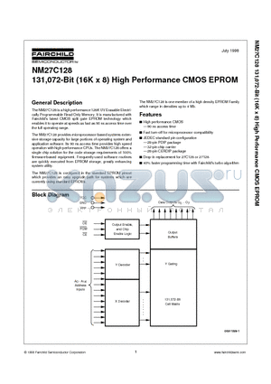 NM27C128 datasheet - 131,072-Bit (16K x 8) High Performance CMOS EPROM