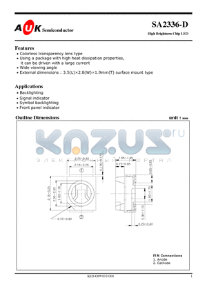 SA2336-D datasheet - High Brightness Chip LED