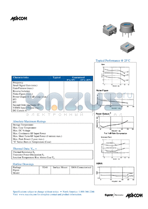 SMA83-1 datasheet - 10 TO 250 MHz CASCADABLE AMPLIFIER