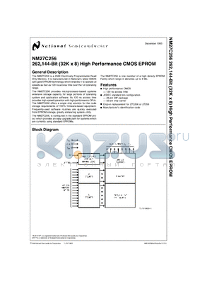 NM27C256N150 datasheet - 262,144-Bit (32K x 8) High Performance CMOS EPROM